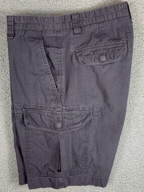 Chaps Cargo Shorts Men’s 31 Gray Ripstop Cotton Utility Casual